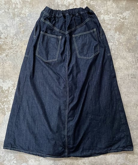 【予約】スカートに見えるワイドパンツ■国産デニム■onewash