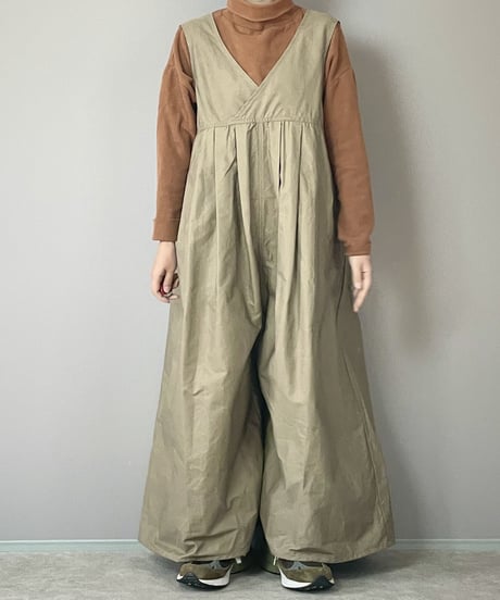 ■カシュクールサロペット■グリストーン■ベージュ