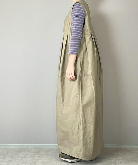 ■カシュクールサロペット■グリストーン■ベージュ