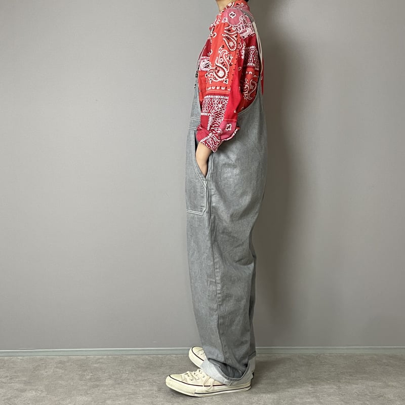 □フレンチワークオーバーオール□10ozデニム◾️グレー | NUU