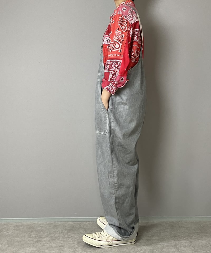 □フレンチワークオーバーオール□10ozデニム◾️グレー | NUU-GARMENT