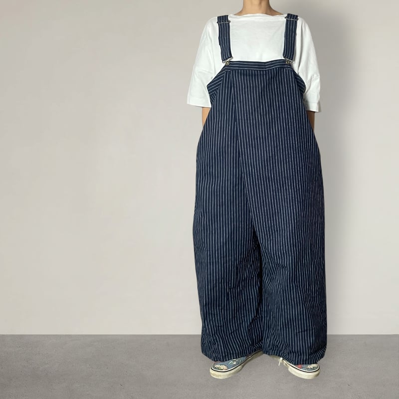 ラップウェダーオール□インディゴストライプ | NUU-GARMENT FACTORY