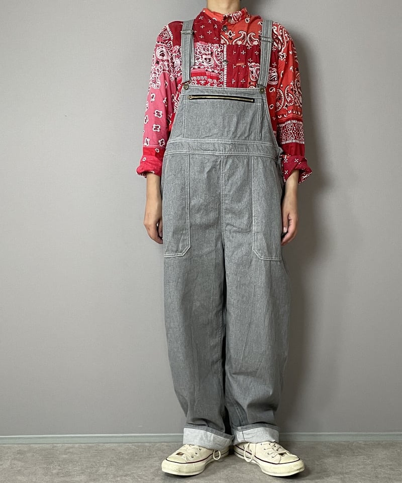 □フレンチワークオーバーオール□10ozデニム◾️グレー | NUU-GARMENT