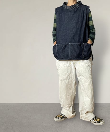 【予約販売】スモックベストエプロン◾️ 国産ムラデニム10oz■onewash