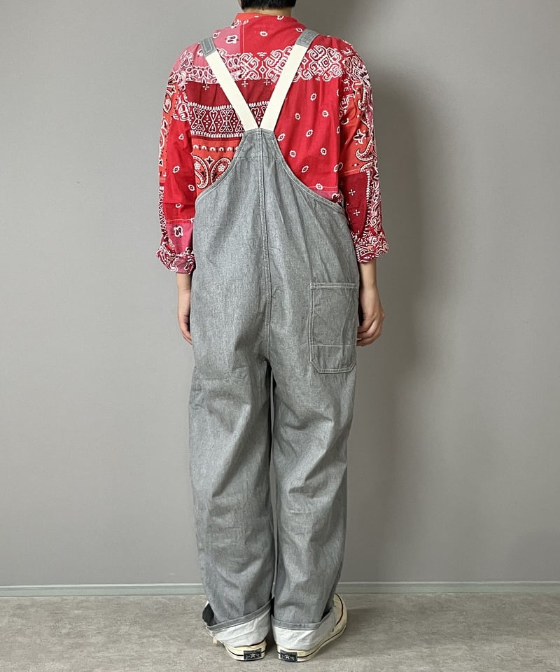 □フレンチワークオーバーオール□10ozデニム◾️グレー | NUU-GARMENT