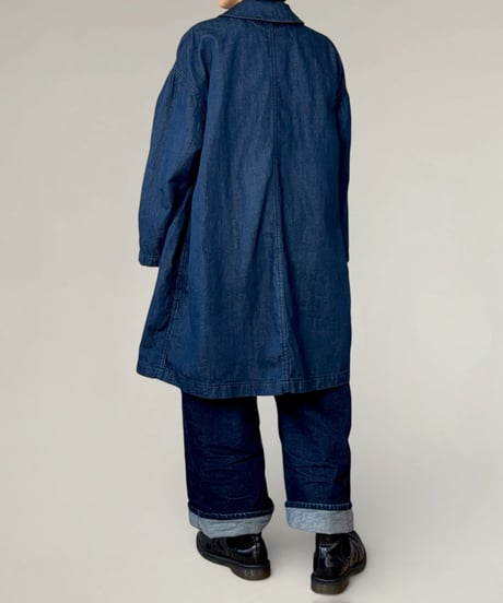 【限定】ミドルショールカバーオール■綿麻平織りデニム◾️ one wash