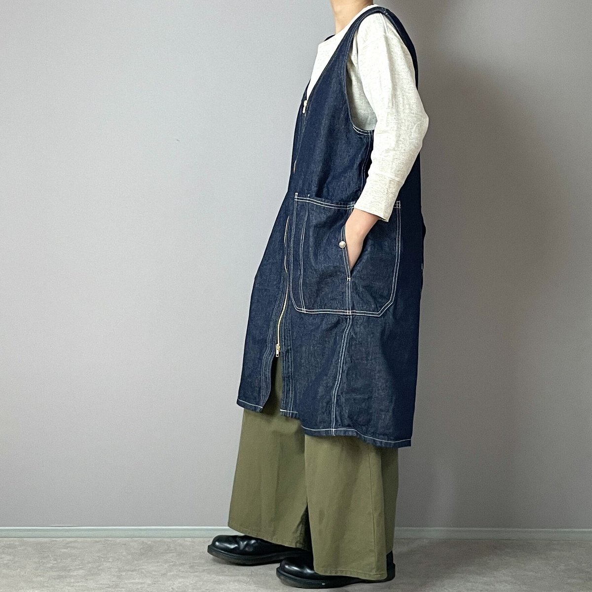 ジャンスカエプロン□10oz国産デニム□onewash | NUU-GARMENT FACTORY