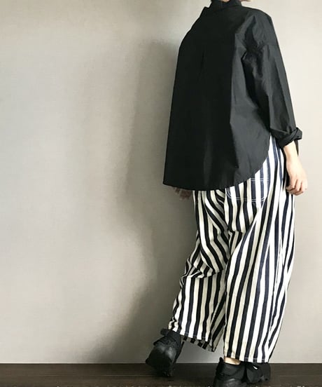 ■フーセンパンツ■太インディゴストライプ■onewash
