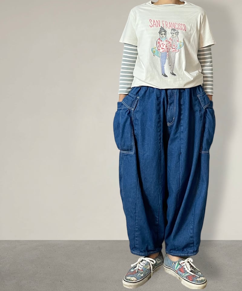 予約販売】アンクルリーフカーゴパンツ□岡山デニム◾️FADE | NUU