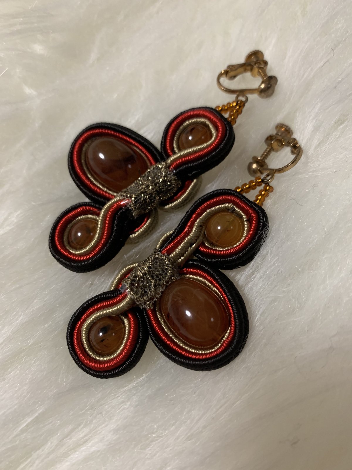 アクセサリーイヤリング3個(ハンドメイド) small right(スモールライト) 手作りアクセサリー 風鈴 木目金