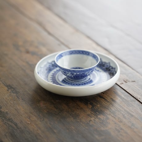 青花藻井文皿 PF254
