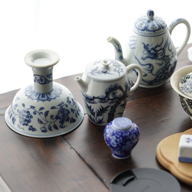 染付龍文高足杯 染付龍文高足杯 染付龍文高足杯