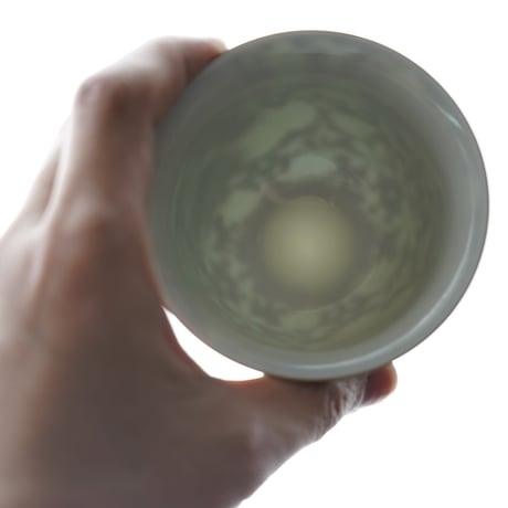 古彩黑底緑紋蓋碗 PA064