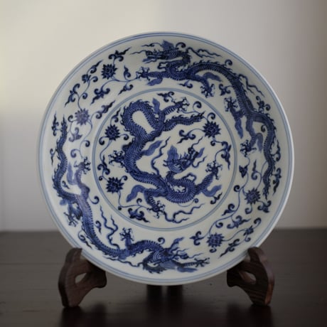 青花龍紋皿 PF036