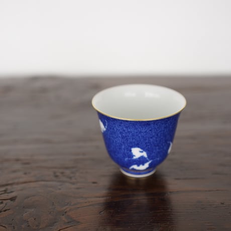 洒藍蝙蝠紋茶杯 PY003