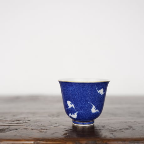 洒藍蝙蝠紋茶杯 PY003