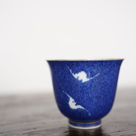 洒藍蝙蝠紋茶杯 PY003