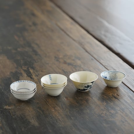 青花文字茶杯 3点セット PE019