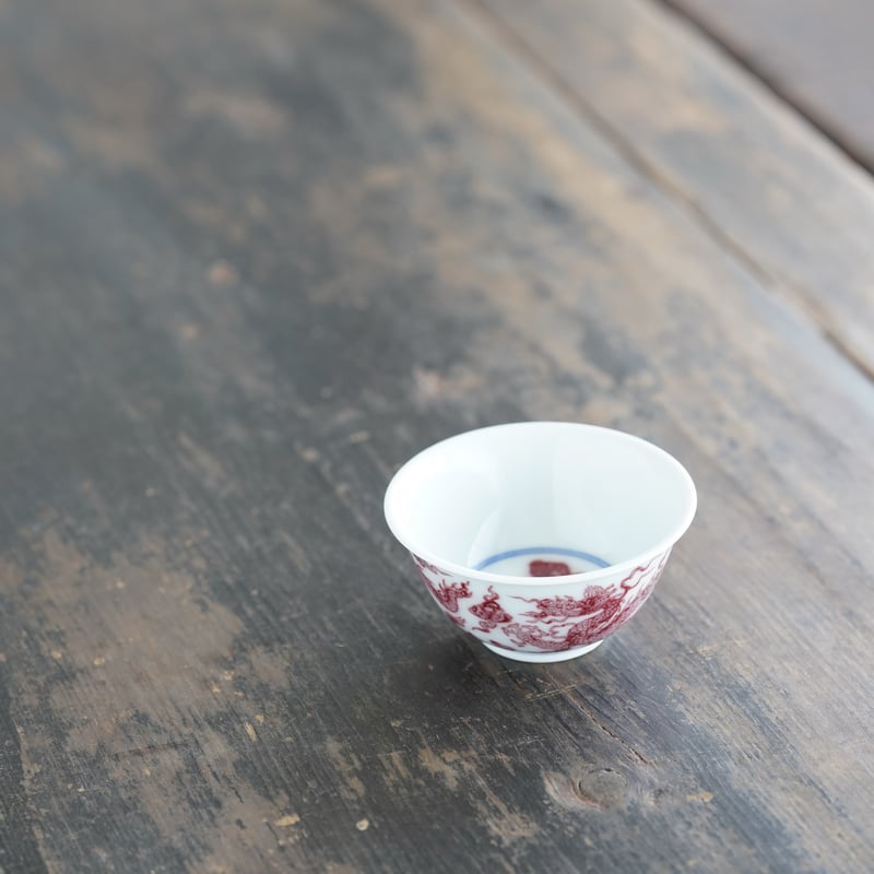 青花釉里紅龍紋茶杯 PF226 | Looking For 物色
