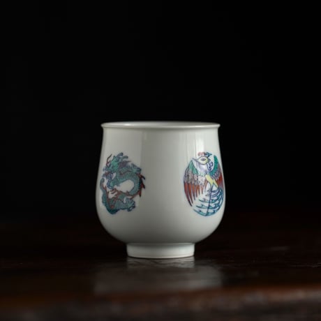 斗彩手描き茶杯 團龍團鳳 PC013