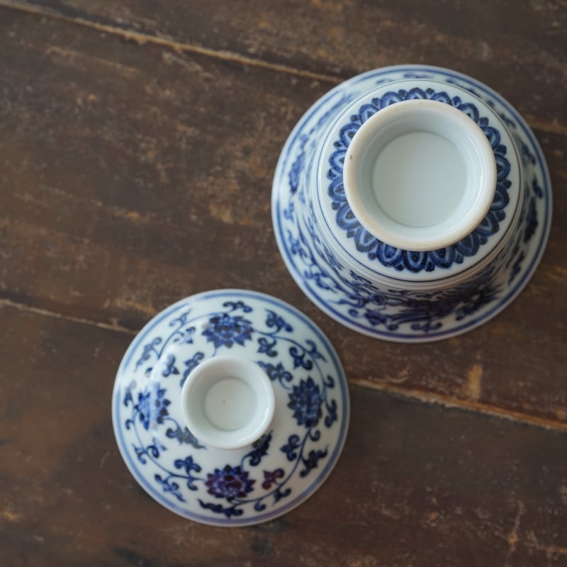 青花双鳳紋蓋碗 PF214 | Looking For 物色