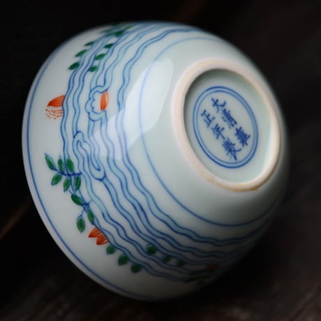 雍正款手描き斗彩茶杯 PC044