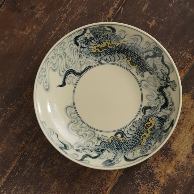 青花描金麒麟文皿 PE023 | Looking For 物色
