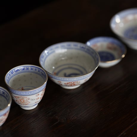 青花描金玲瓏茶杯 PF112
