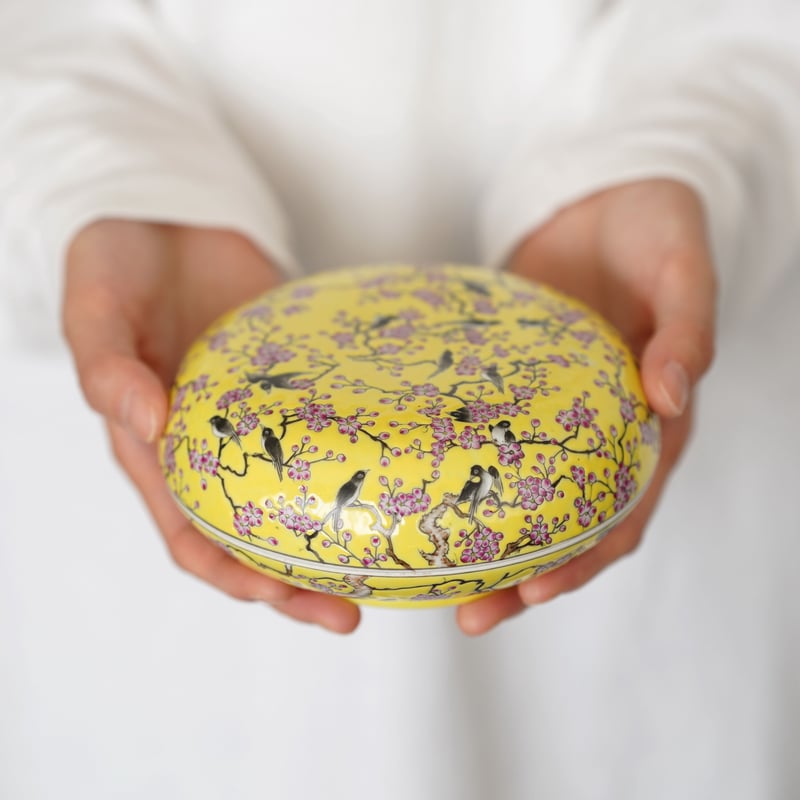 黄底粉彩捧盒 喜上眉梢 PC118 | Looking For 物色