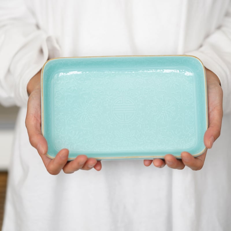 清時代　水指•マラカイト•緑釉•福字紋緑釉水指　共箱　共布 清時代 水指•マラカイト•緑釉•福字紋緑釉水指 共箱 共布