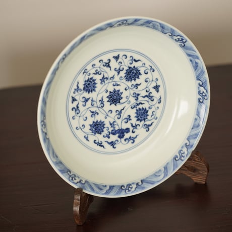 青花纏枝蓮紋皿 PF163