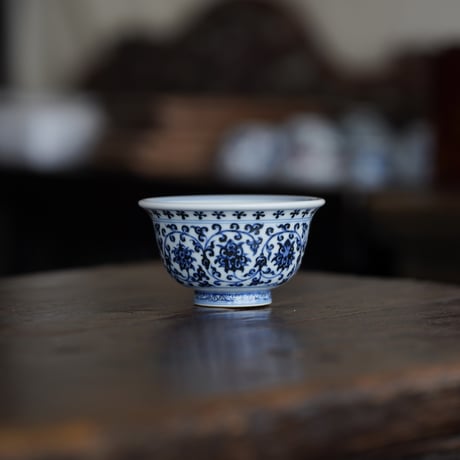 u385 上手 清朝期 古染花青花吹雪画 大振茶碗 鉢 底二輪文 古染付 kosomehorsecup14-1024x1024.jpg