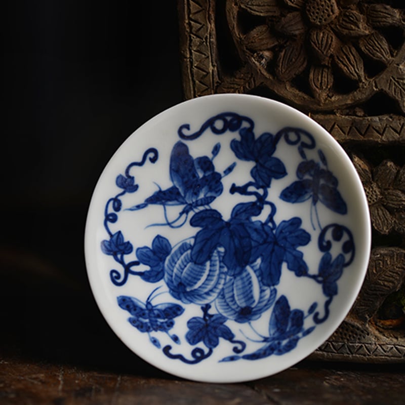 -34/z2　染付　捻り　小皿 34/z2 染付 捻り 小皿