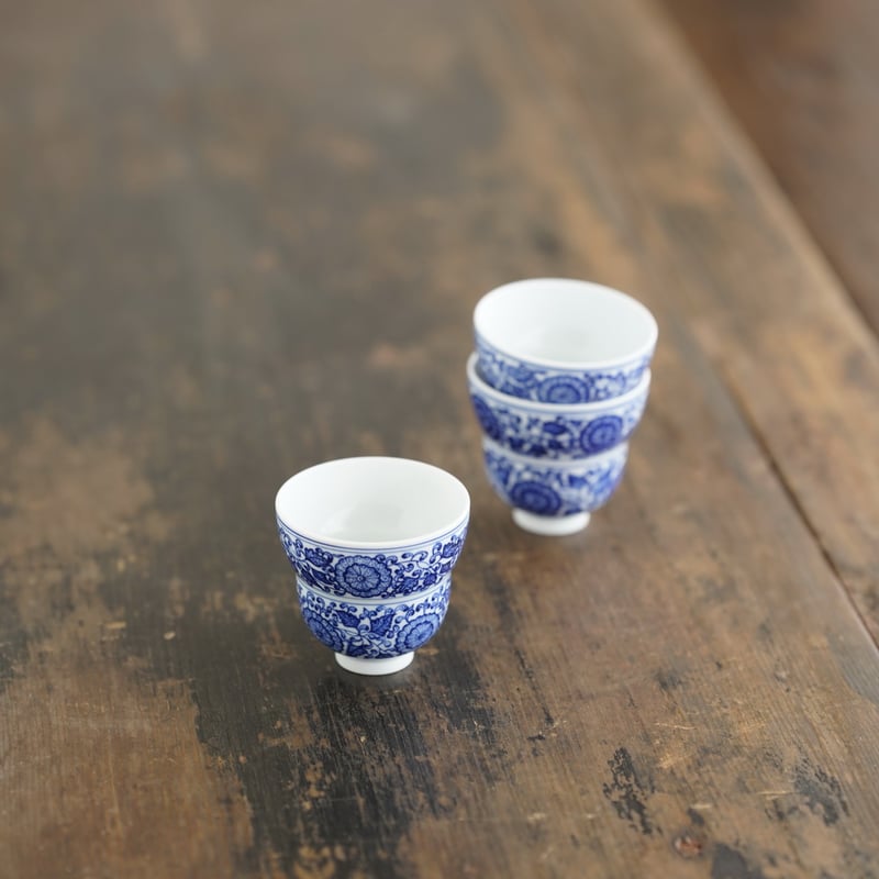 安南 青花 花紋 盃 斗彩涂杏花，青花斗彩如意纹杯- 隐庐器