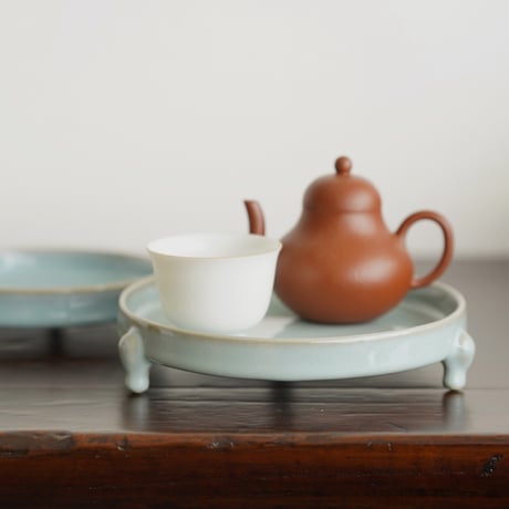 仿汝窯三足茶盤 大 PA002