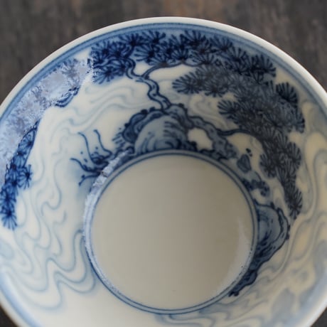 青花松雲紋茶杯 PE017