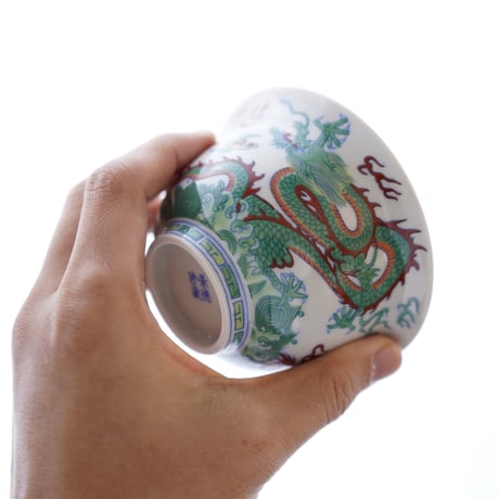 仿斗彩龍紋三才蓋碗 PH011