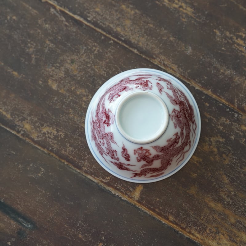 青花釉里紅龍紋茶杯 PF226 | Looking For 物色