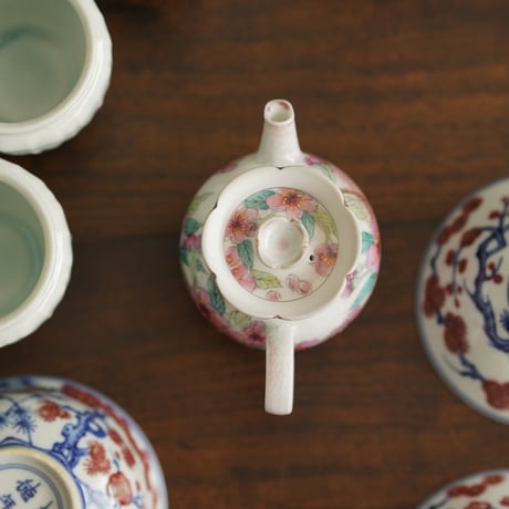 粉彩桜茶壺 PF139