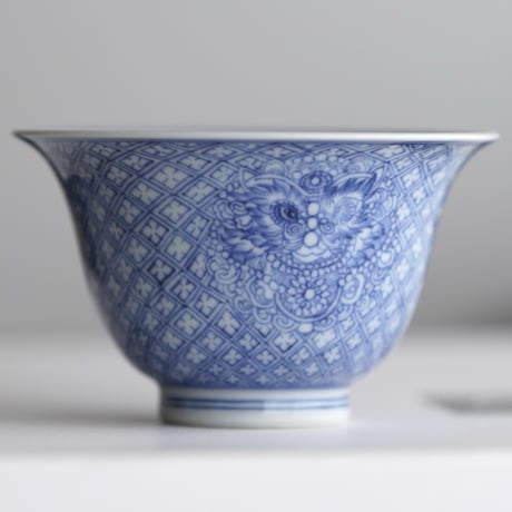 青花舞獅文三才蓋碗 PF261