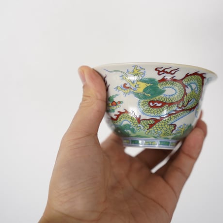 仿斗彩龍紋三才蓋碗 PH011