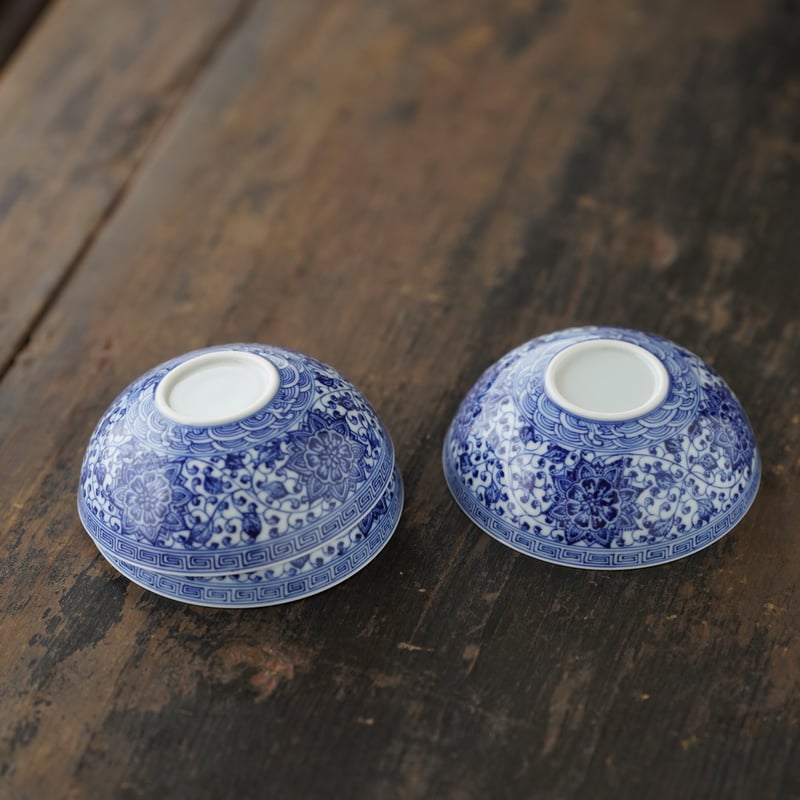 安南 青花 花紋 盃 斗彩涂杏花，青花斗彩如意纹杯- 隐庐器