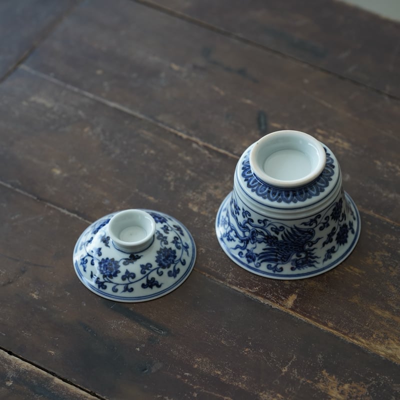 中国　青花花文碗　N　8062E 靓宝格- 民国青花花鸟纹碗（《大清咸丰年制》款）