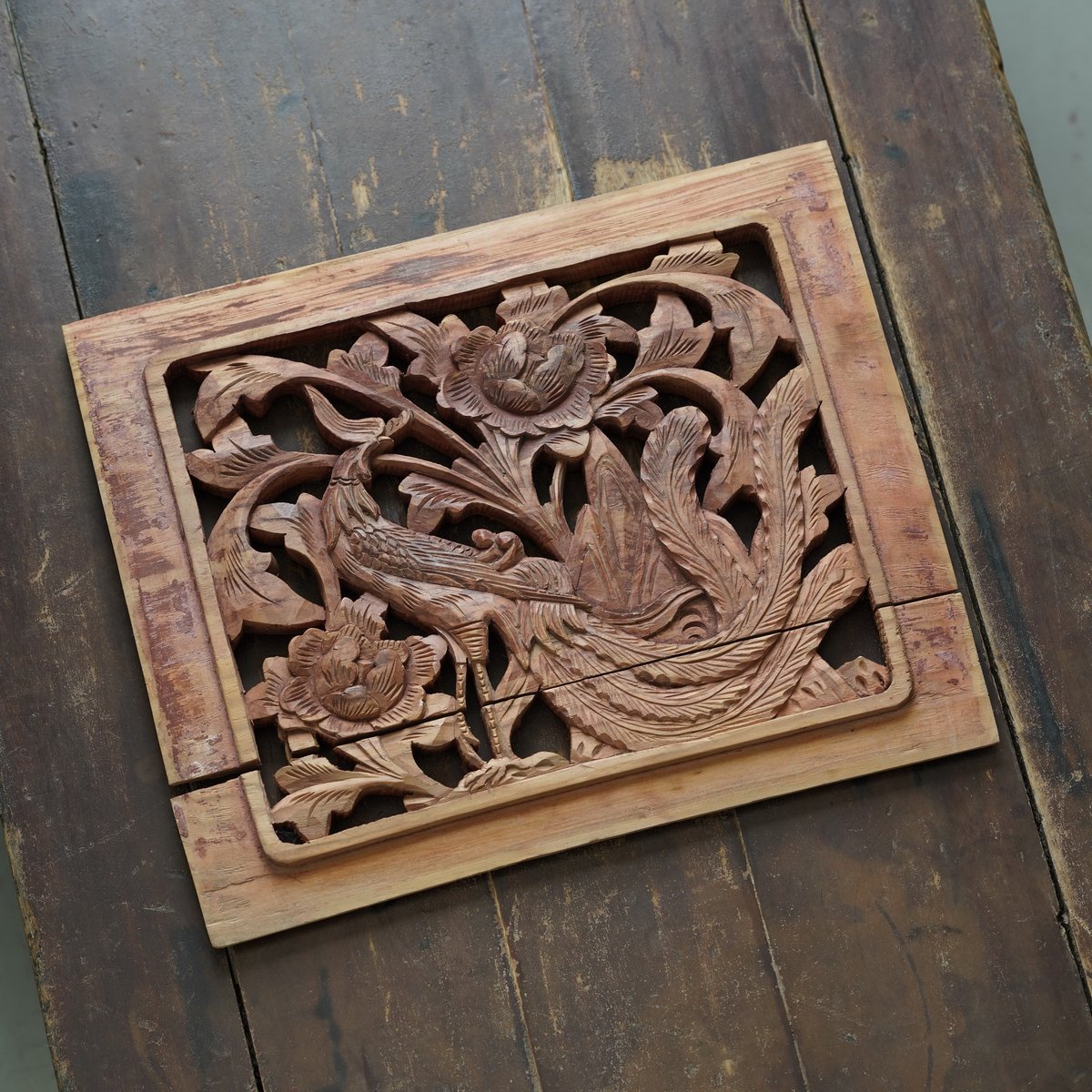 木彫り板装飾 彫刻花板 FA061 | Looking For 物色