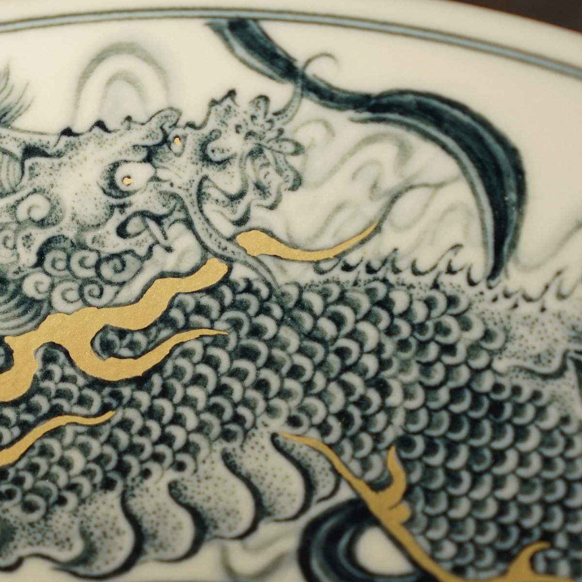 中国美術青花麒麟紋皿 青花描金麒麟文皿 PE023 | Looking For 物色