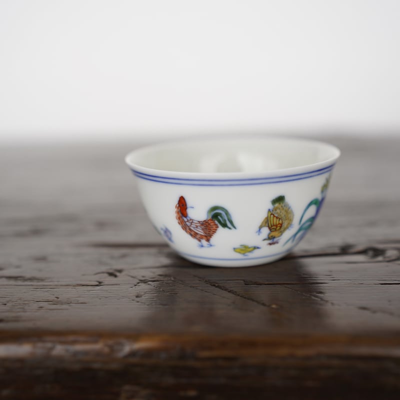 蔵出　中国骨董　官窑大明成化年製斗彩鶏缸杯　景徳鎮製チキンカップ　38億ドル 蔵出 中国骨董 官窑大明成化年製斗彩鶏缸杯 景徳鎮製チキン