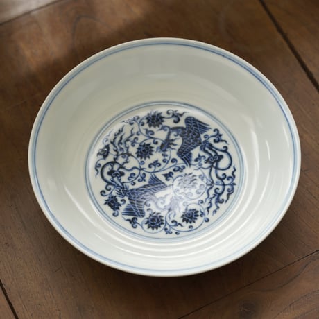 青花双鳳紋皿 PF165