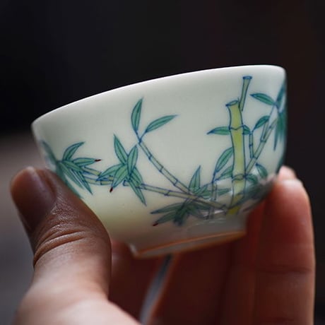 雍正款手描き斗彩茶杯 PC044