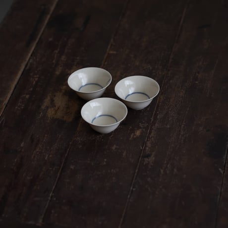 青花文字茶杯 3点セット PE019