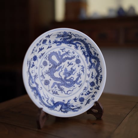 青花龍紋皿 PF036